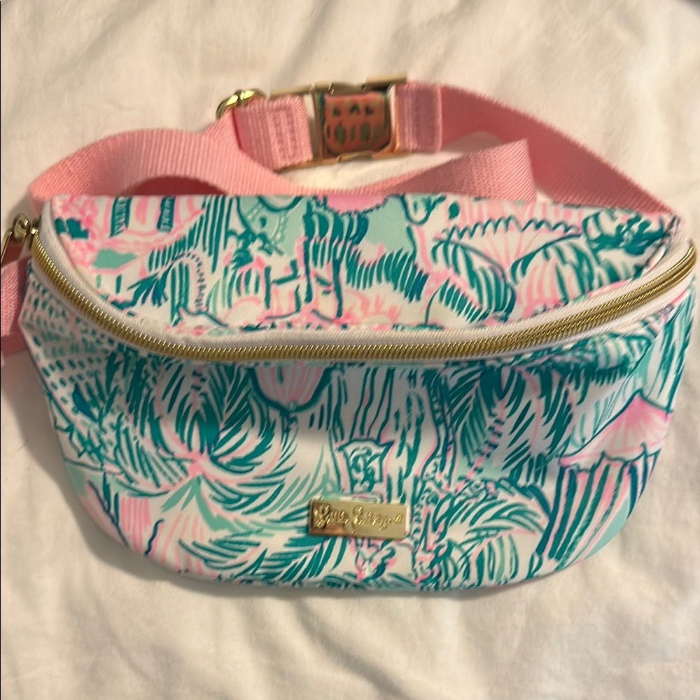 Lilly Pulitzer Vibrant Pink and Teal Belt Bag